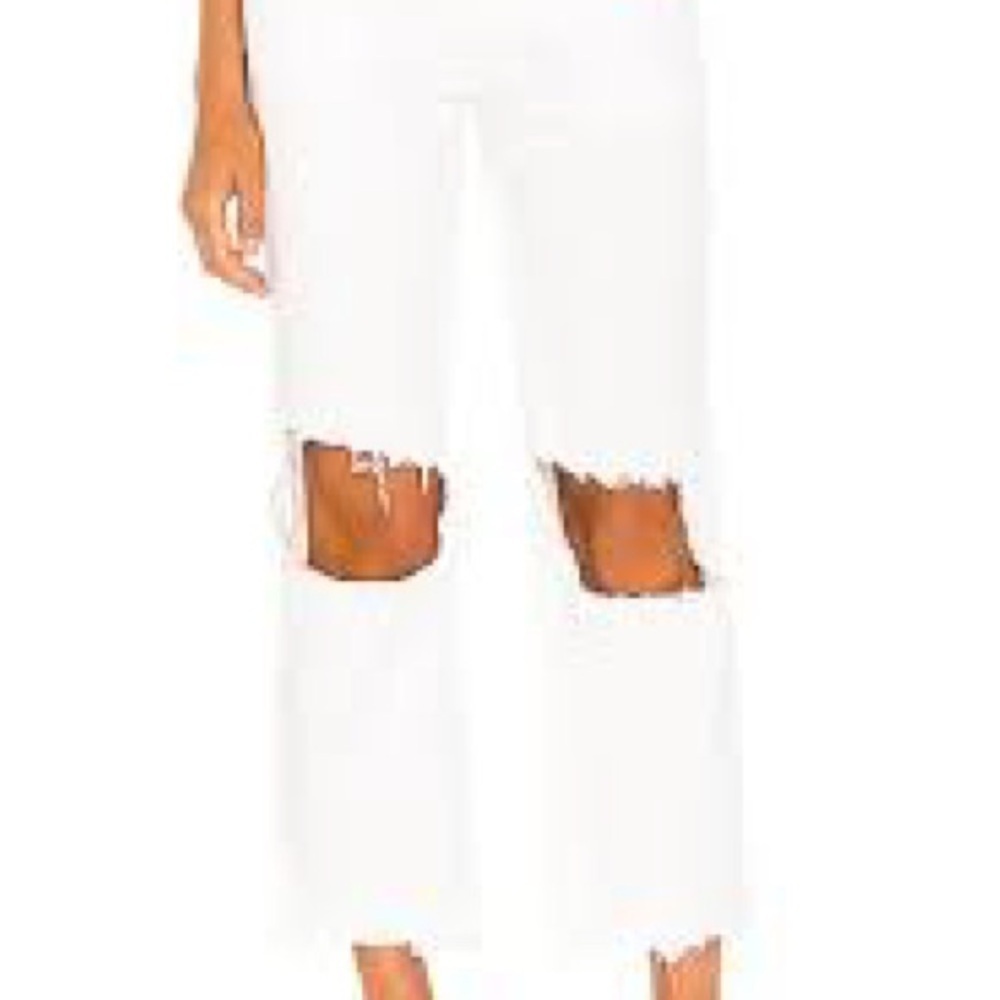 We The Free White Flare Distressed Jeans